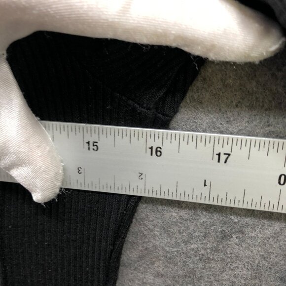 Madewell Long Sleeve Ribbed Mini Dress XS Black Mock Neck Pleated A-Line - Picture 8 of 8